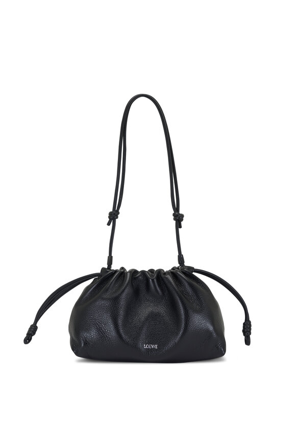 Loewe - Flamenco Black Deerskin Leather Bag