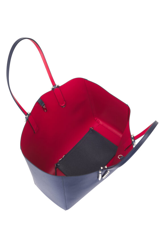 Christian Louboutin Cabata Empire Spike Zaffiro & Silver Leather Tote - view 5