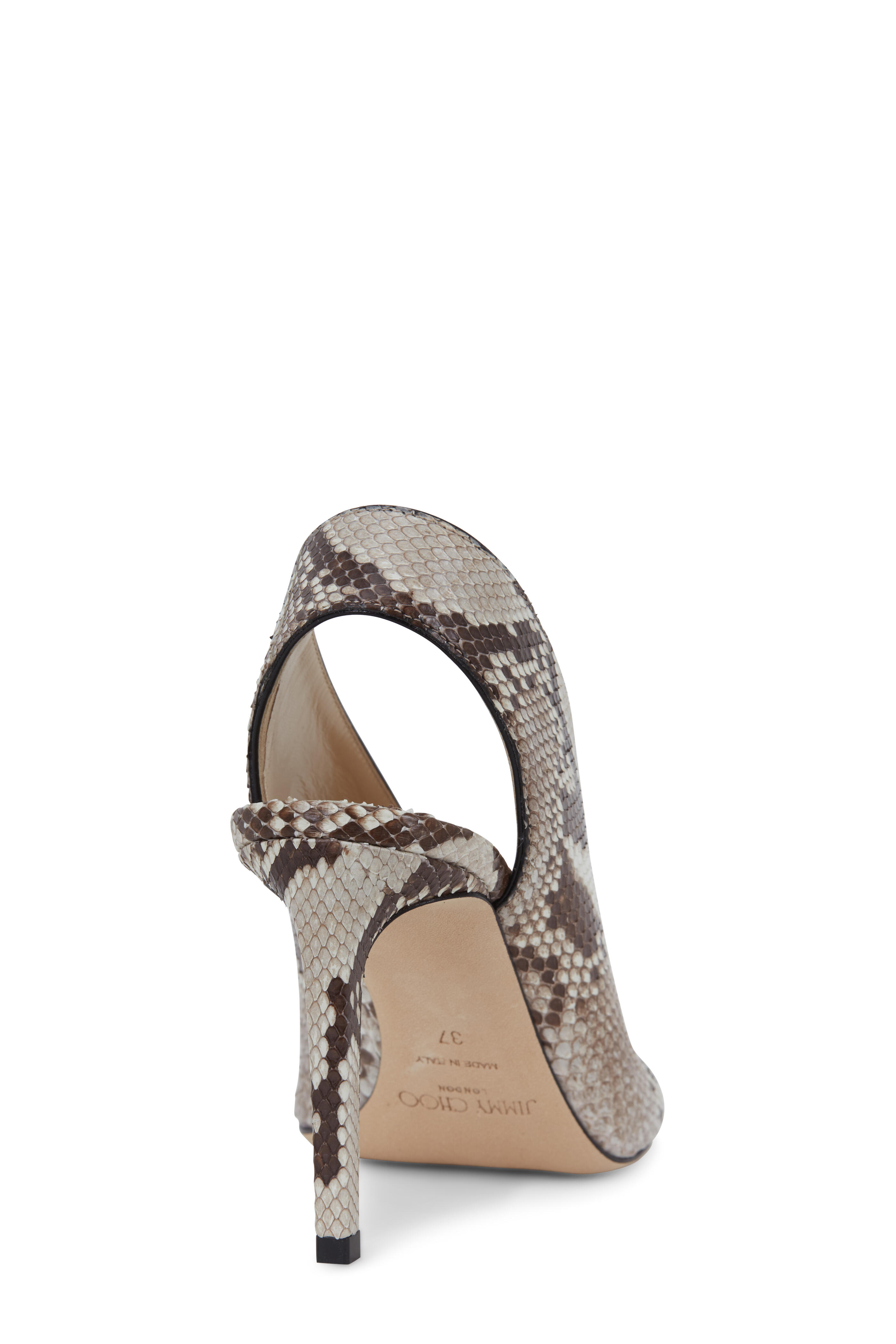 Jimmy Choo Shar Natural Matte Python Slingback 85mm