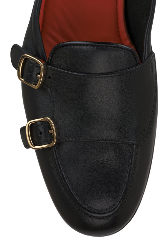 Santoni - Carlos Black Leather Monkstrap Loafer 