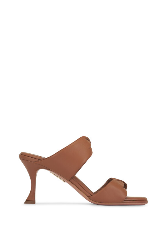 Aquazzura Twist Cuoio Leather Sandal, 75mm - view 3