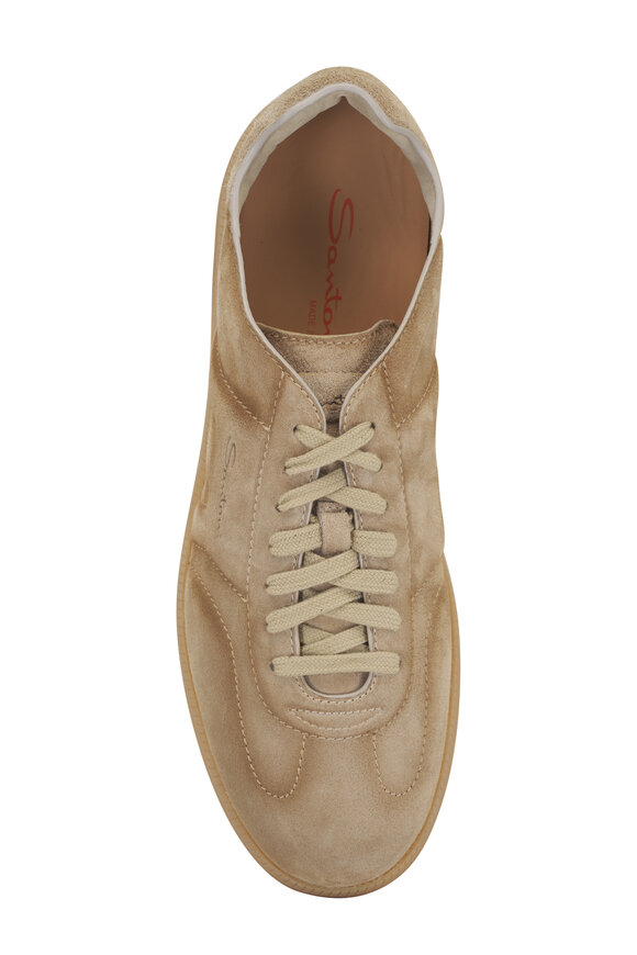 Santoni - Oly Cube Beige Suede Sneaker