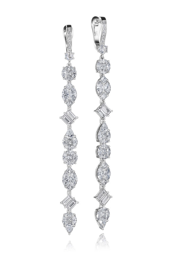Nam Cho 18K Multishaped Diamond Drop Earrings