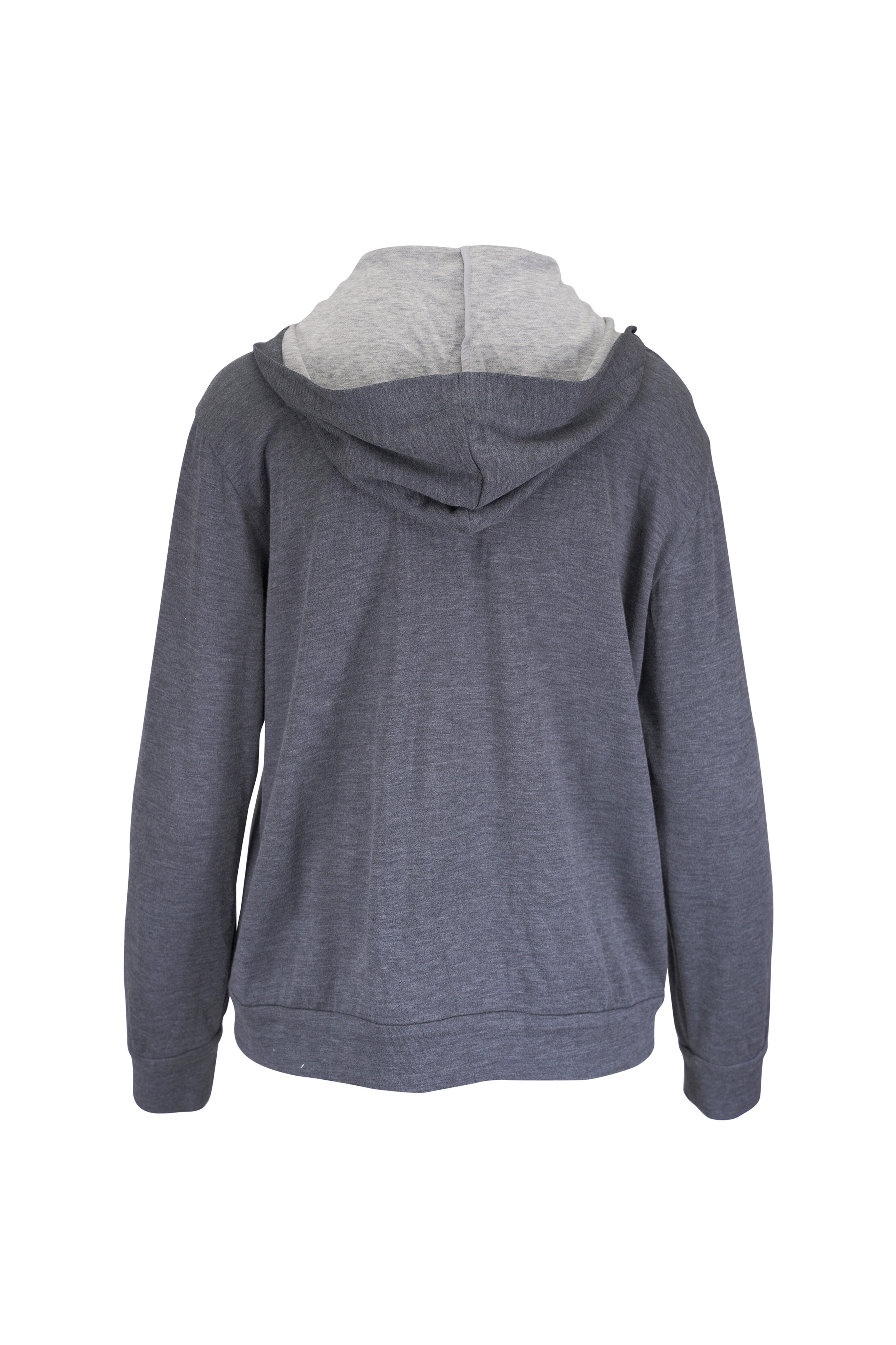 Brunello Cucinelli - Gray Felpa Zip Hoodie - view 2