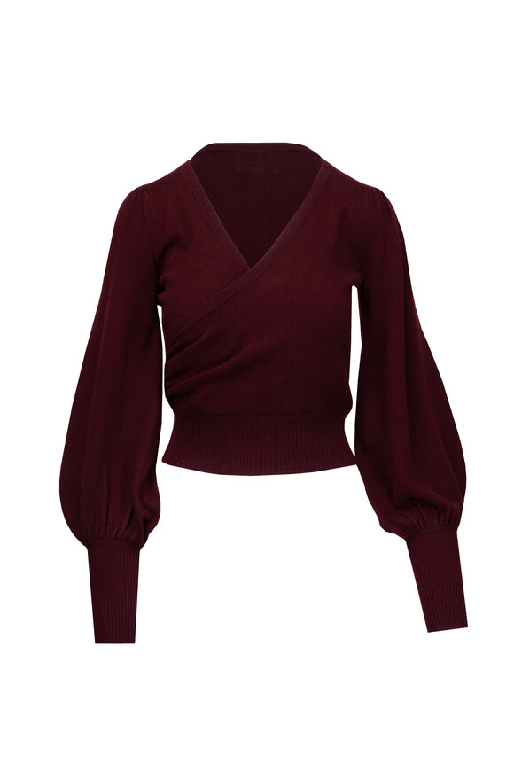 Cara Cara Ezra Burgundy Wrap Sweater - view 1