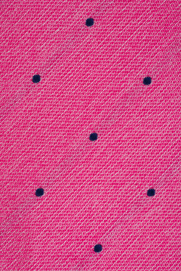 Kiton Pink Polka Dot Silk Necktie - view 2
