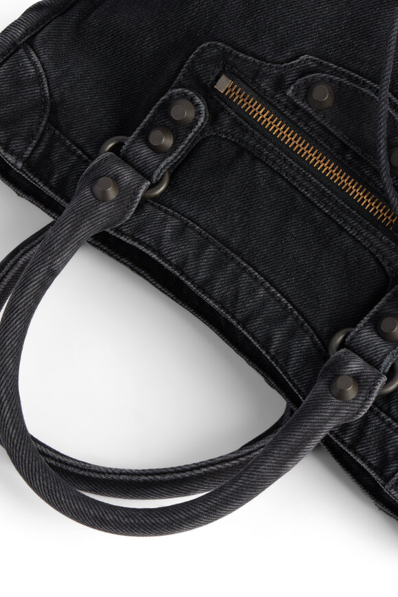 Balenciaga Small Le City Black Denim Top Handle Bag - view 11