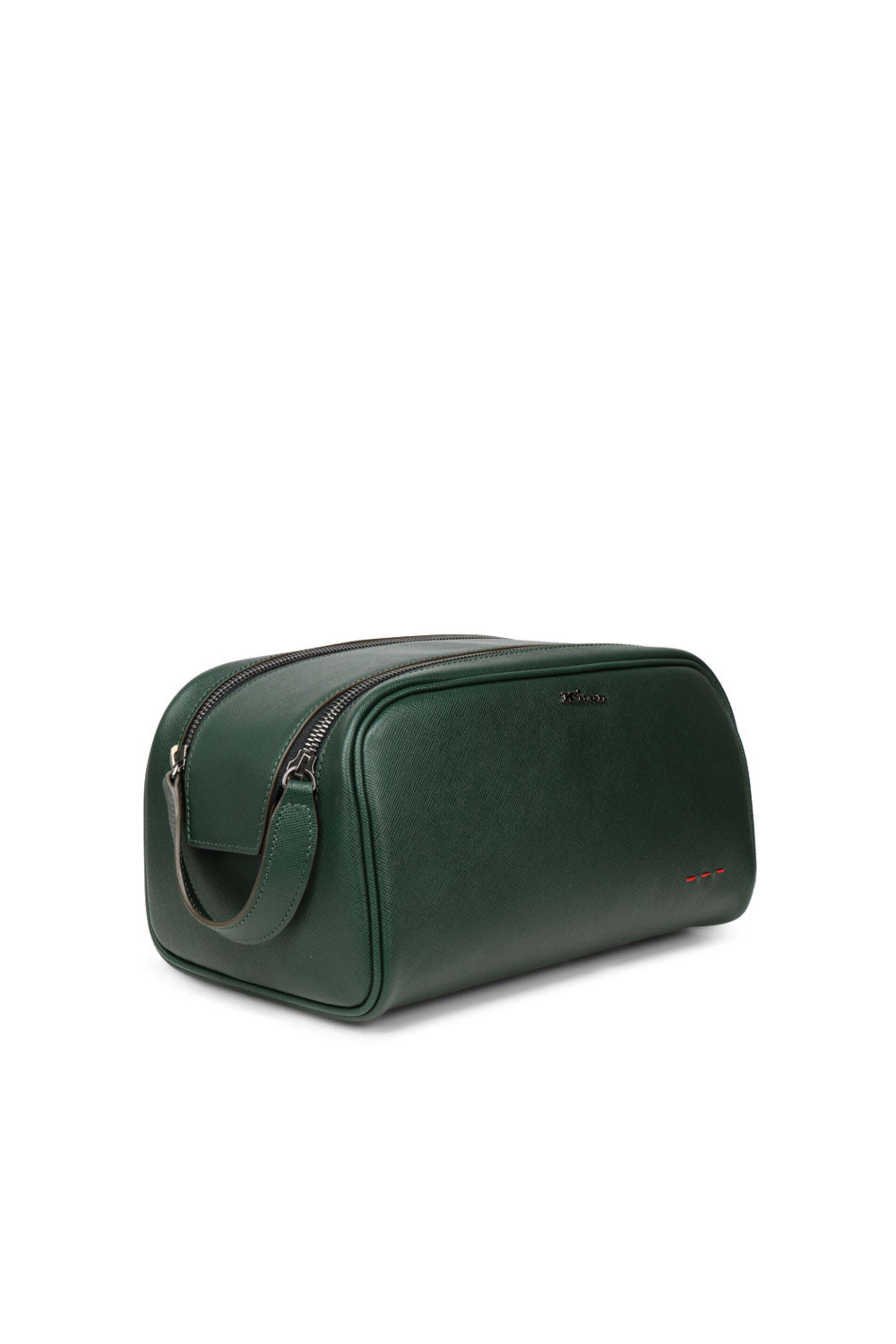 Kiton - Forest Double Zip Saffiano Leather Dopp Kit