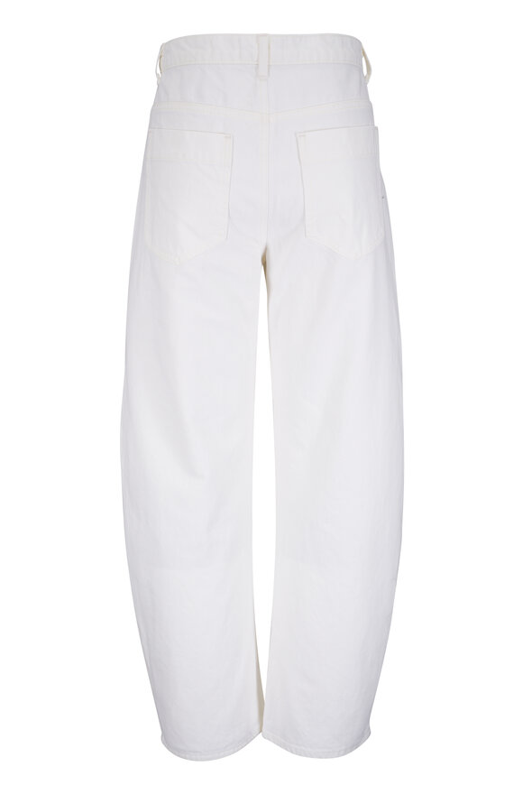 Nili Lotan Tribeca Cream Stretch Cotton Barrel Leg Pant - view 3