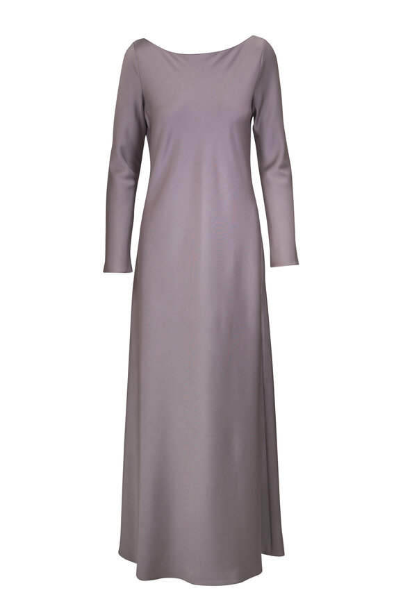 Peter Cohen - Victor Charcoal Gray Hammered Silk Wrap Dress
