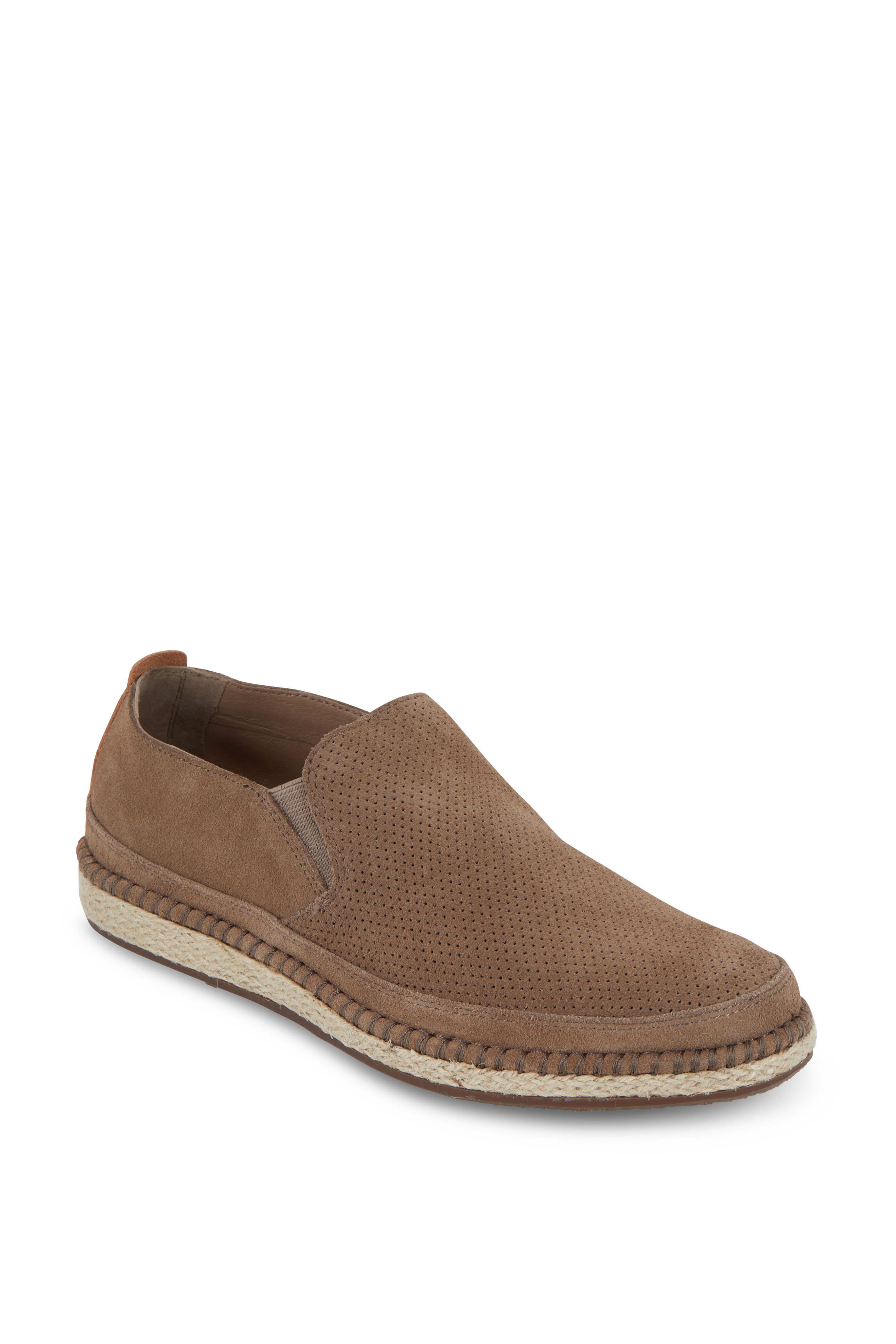 Trask Braxton Taupe English Suede Loafer Mitchell Stores