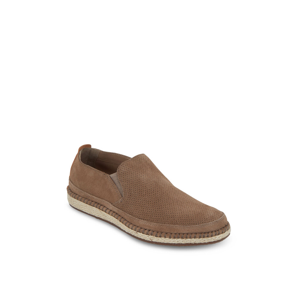 Trask Braxton Taupe English Suede Loafer