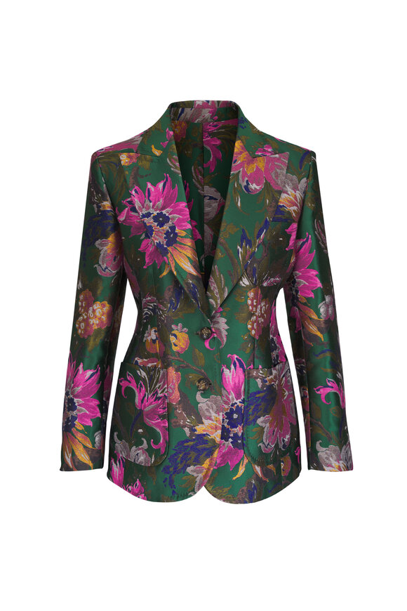 Etro Multicolor Floral Jacquard Single-Breasted Jacket - view 1