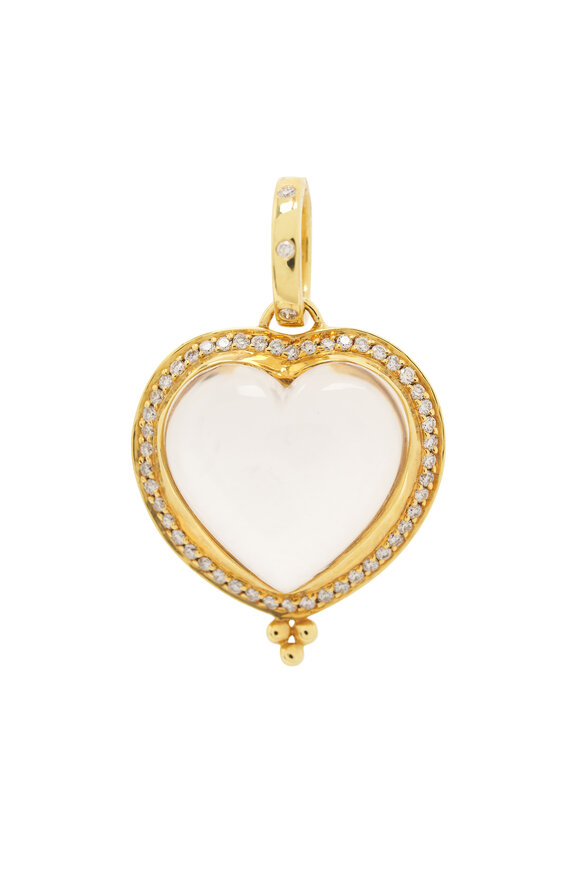 Temple St. Clair - Rock Crystal & Diamond Heart Pendant