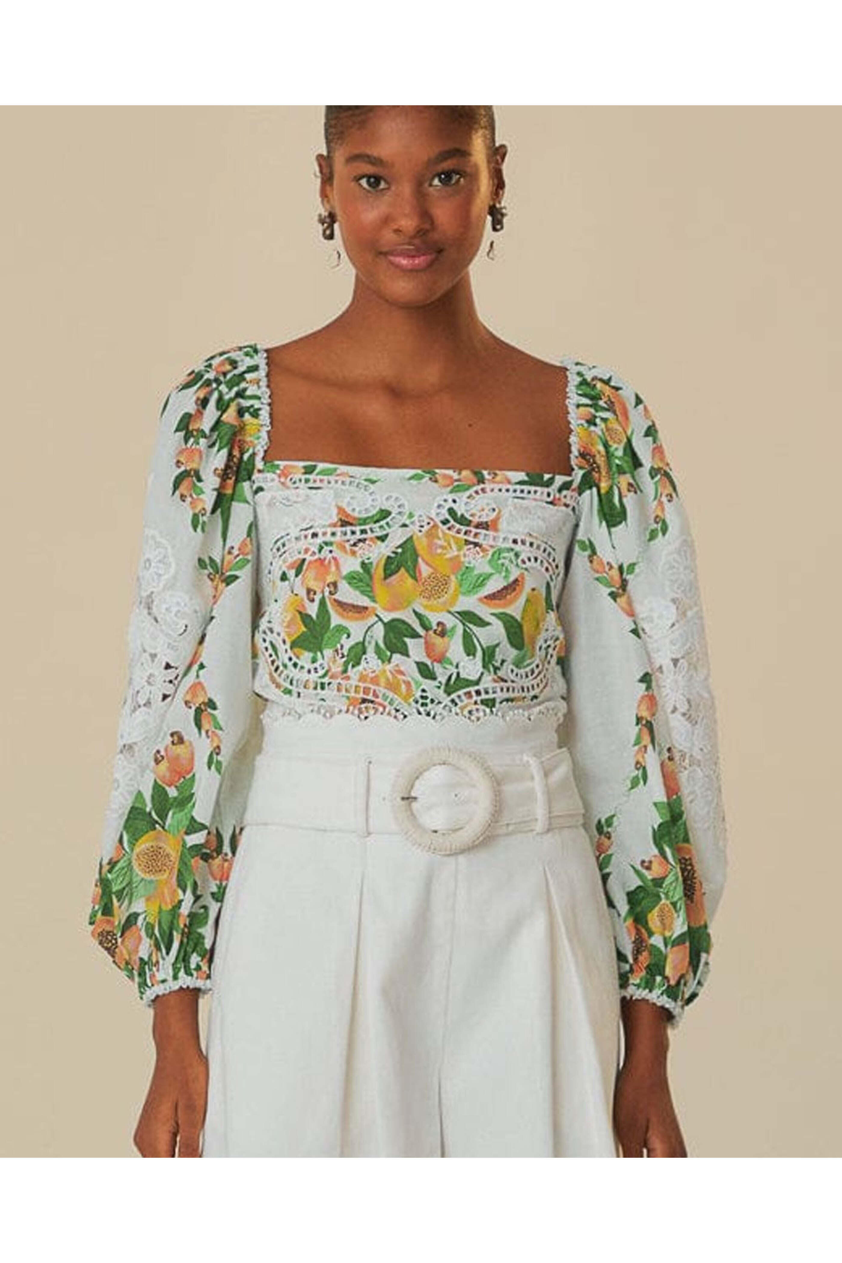 Farm Rio - Off White Papaya Salad Blouse