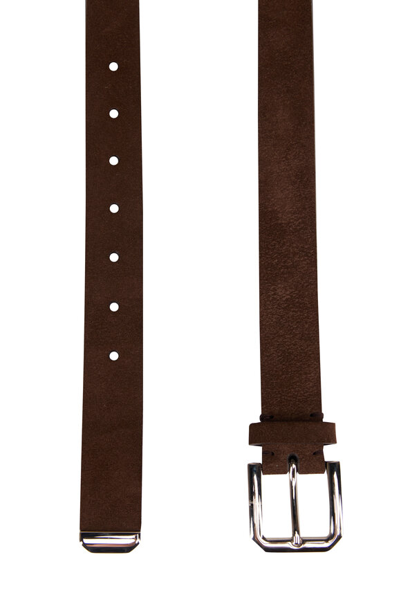 Brunello Cucinelli Dark Brown Suede Leather Belt - view 2