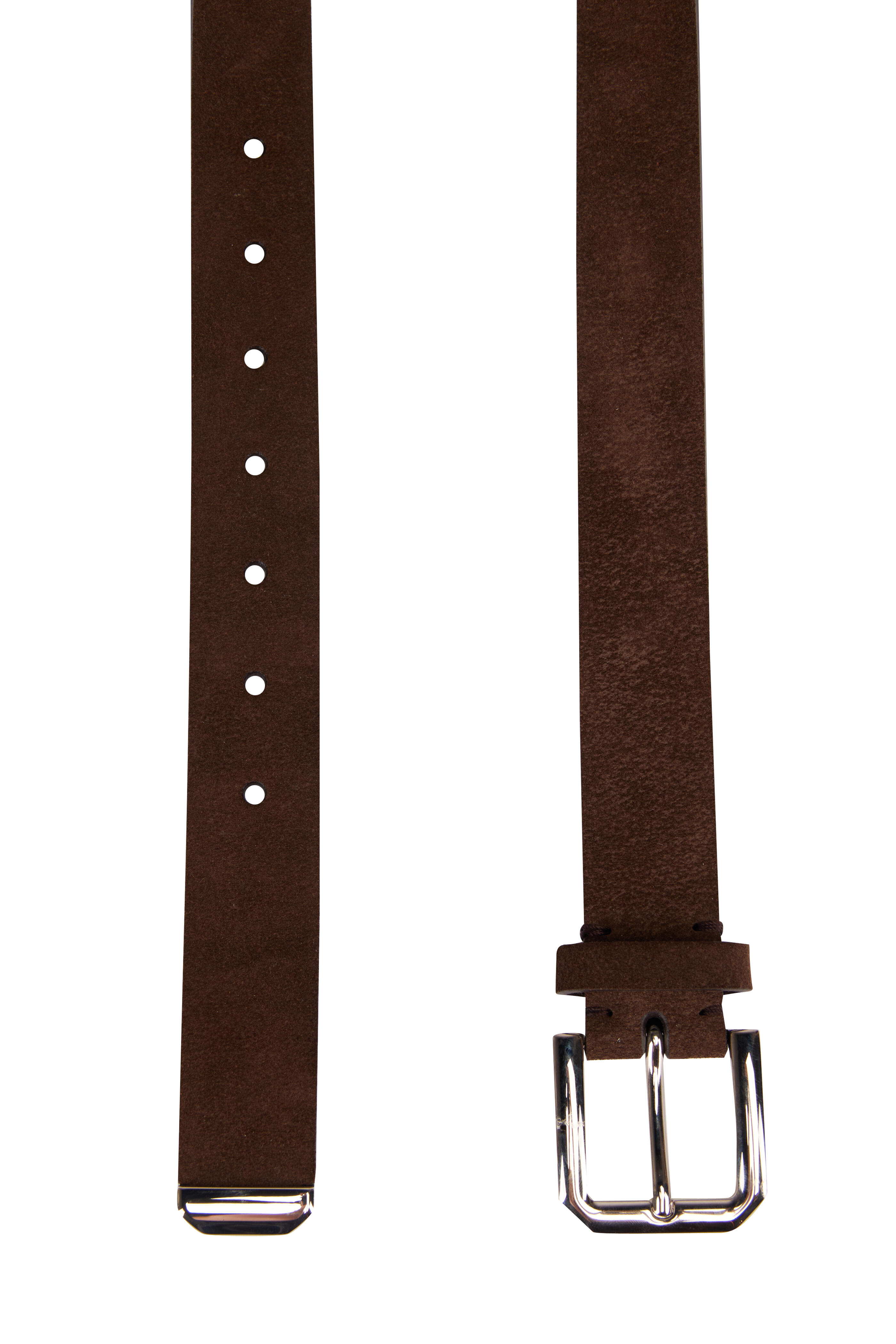 Brunello Cucinelli - Dark Brown Suede Leather Belt - view 2