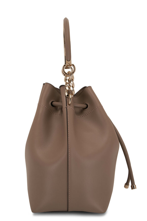 Jimmy Choo - Bonbon Taupe Leather Bucket Bag 