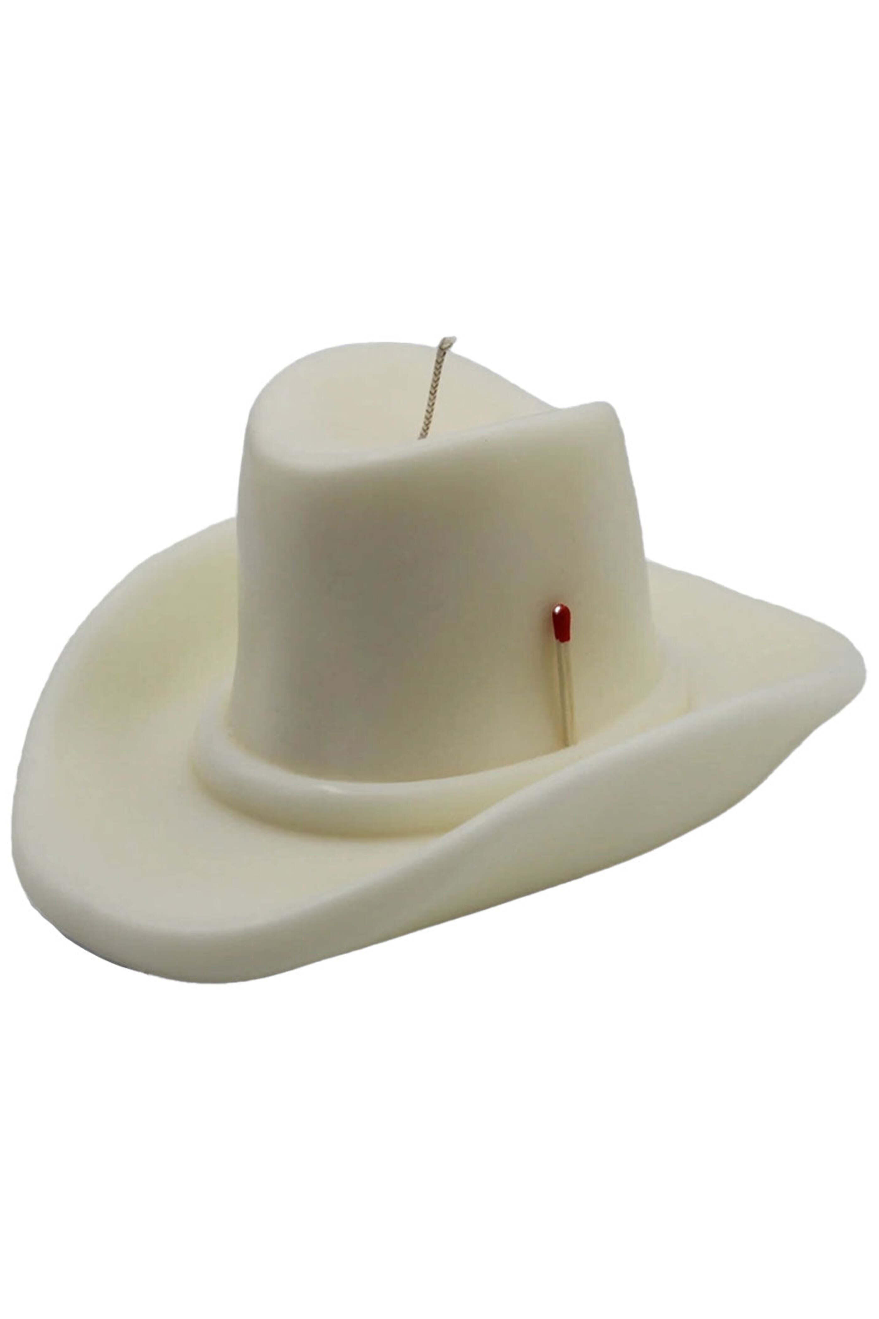 Davie Ocho Candle Co - Belle Star Cowboy Hat Candle in White