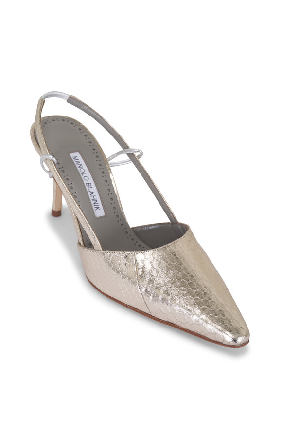 Manolo Blahnik - Jardoline Embroidered Slingback, 90mm