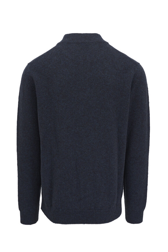 Maurizio Baldassari - Blue Mouline Quarter Zip Pullover 