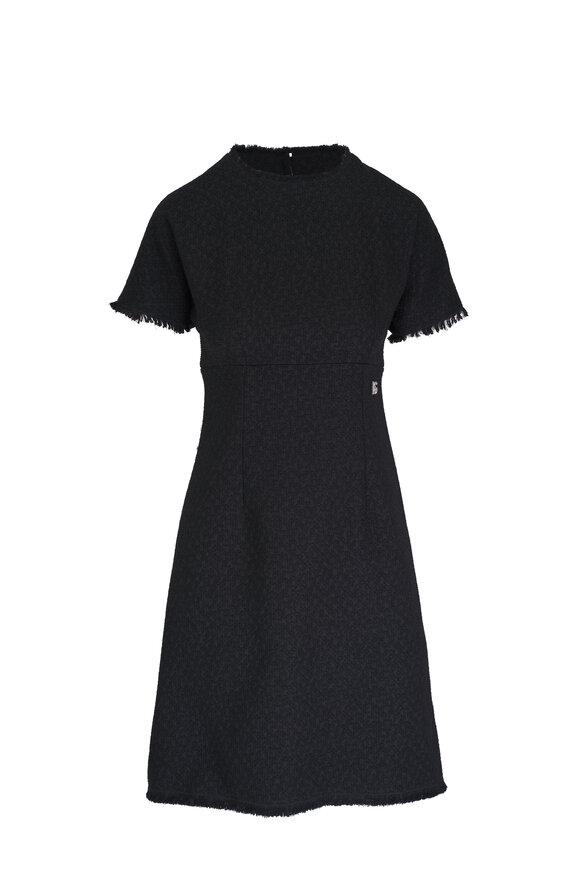 Dolce & Gabbana Rachel Black Tweed Kimono Short Sleeve Dress 