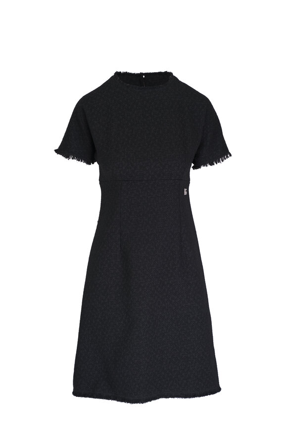 Dolce & Gabbana - Rachel Black Tweed Kimono Short Sleeve Dress 