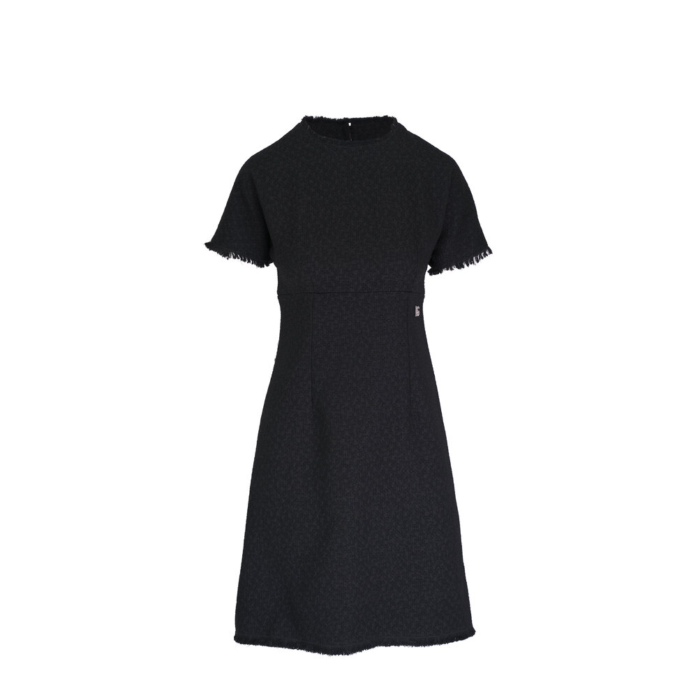 Dolce & Gabbana - Rachel Black Tweed Kimono Short Sleeve Dress