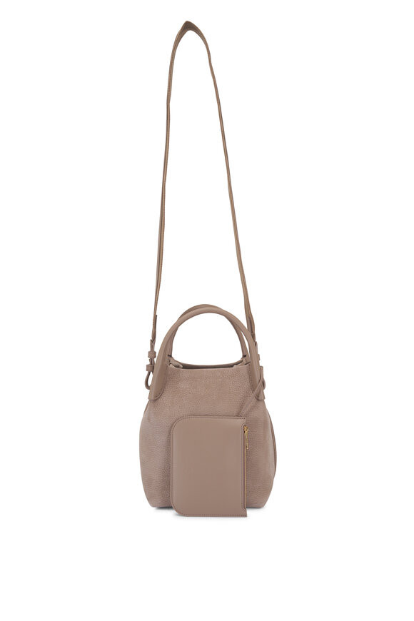 Loro Piana Small Bale Taupe Leather Bucket Bag - view 4