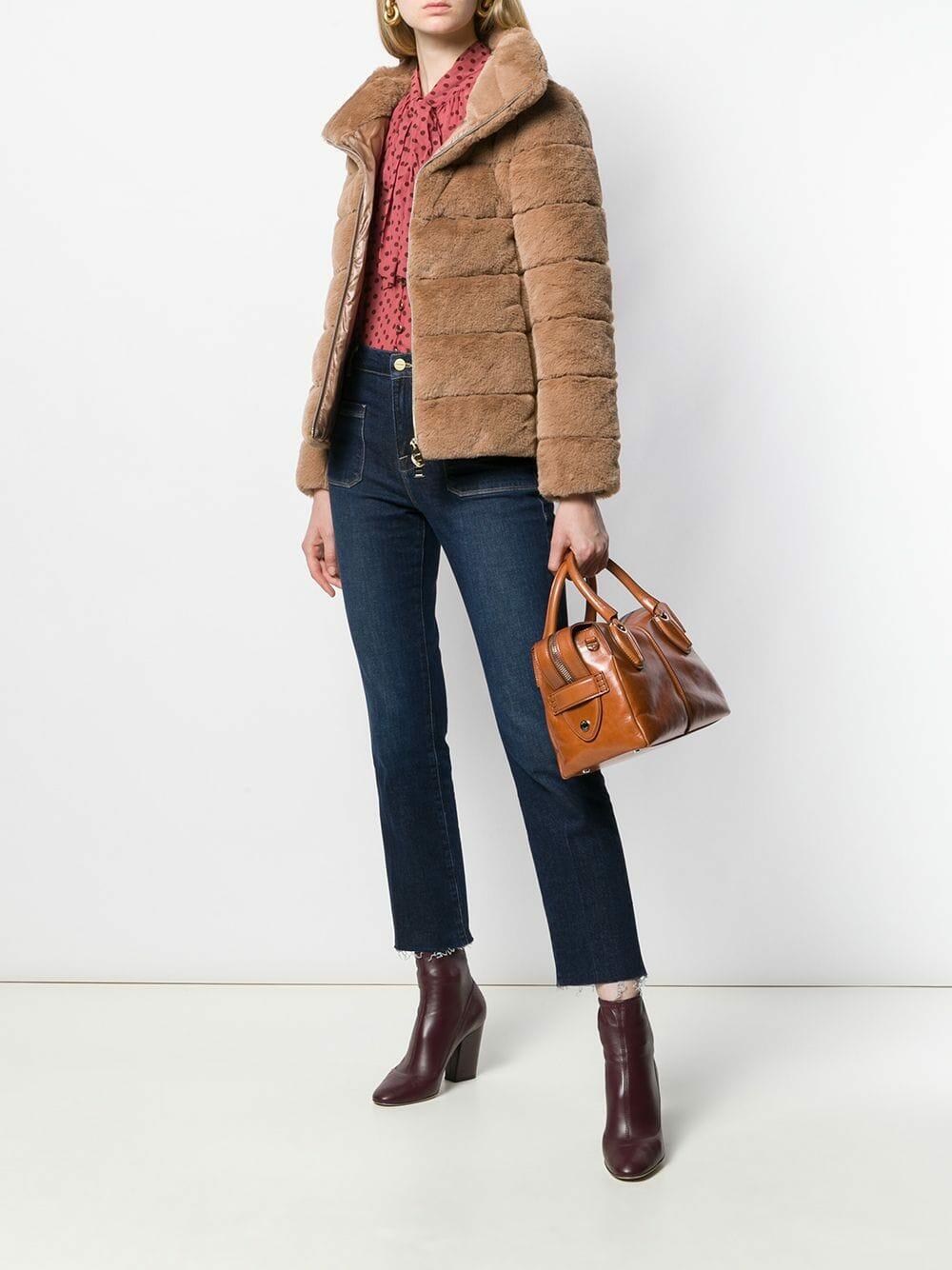 Herno - Camel Faux Fur Down Jacket