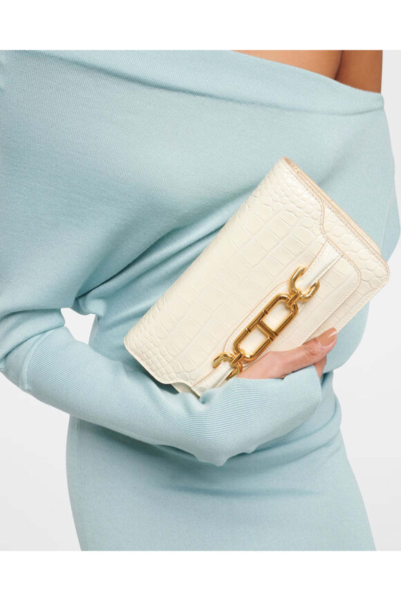 The Row - Nu Mini Twin Ivory Leather Crossbody Bag