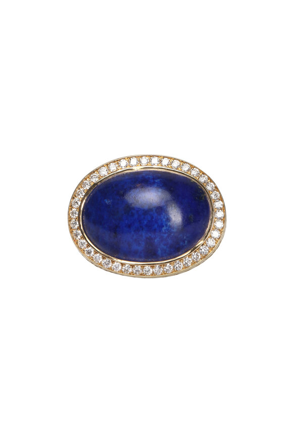 Ray Griffiths Large Lapis & Diamond Ring