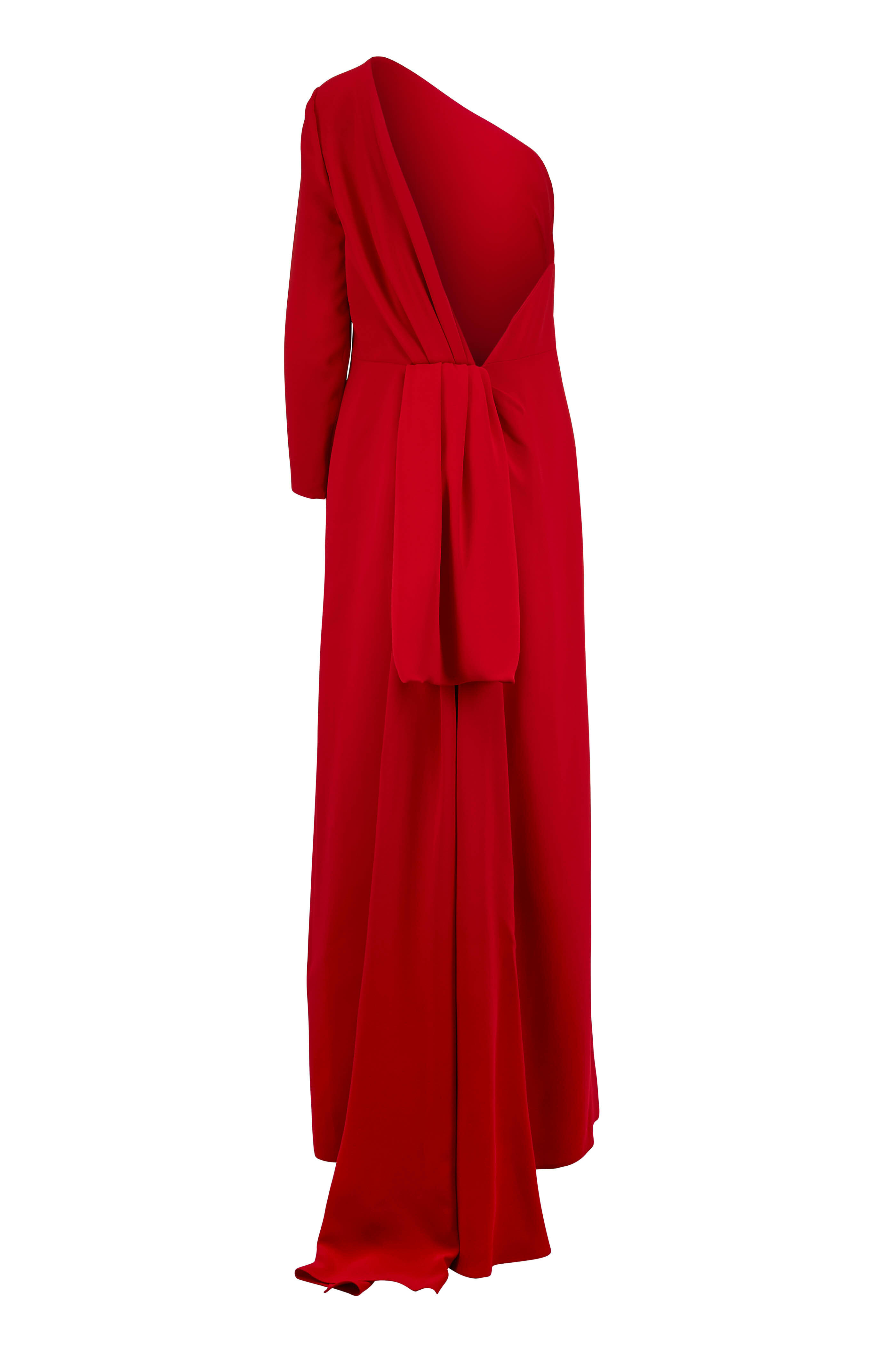 Carolina Herrera - Red Silk Crêpe One Shoulder Gown