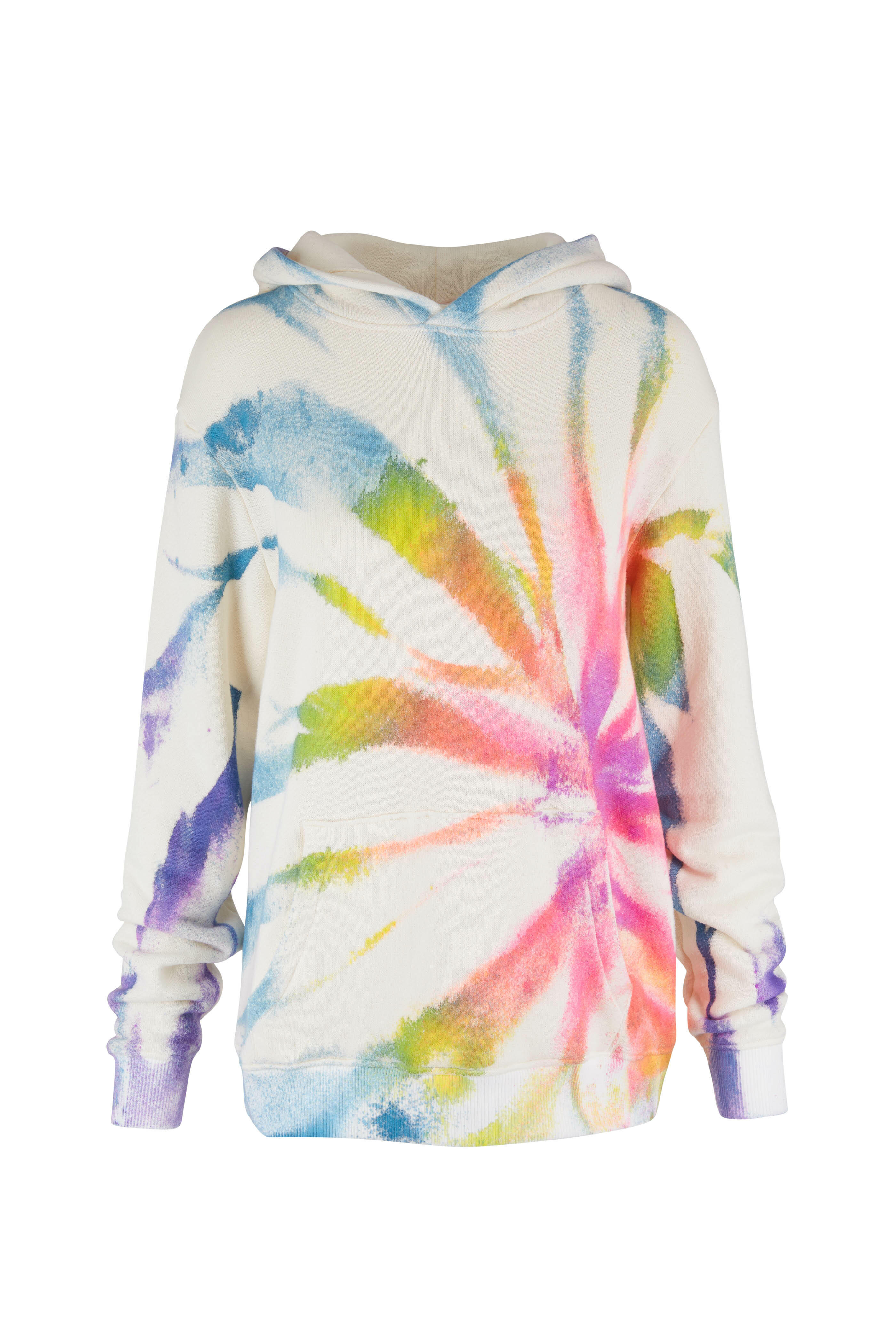 The Elder Statesman - Spinner Ivory Multi Tie Dye Hoodie