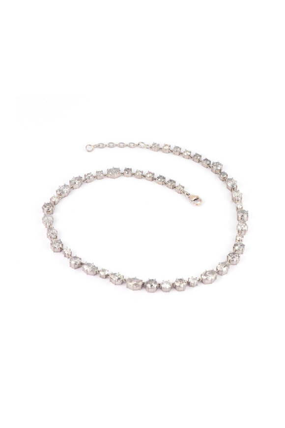 Sylva & Cie Mixed Cut Salt & Pepper Diamond Necklace