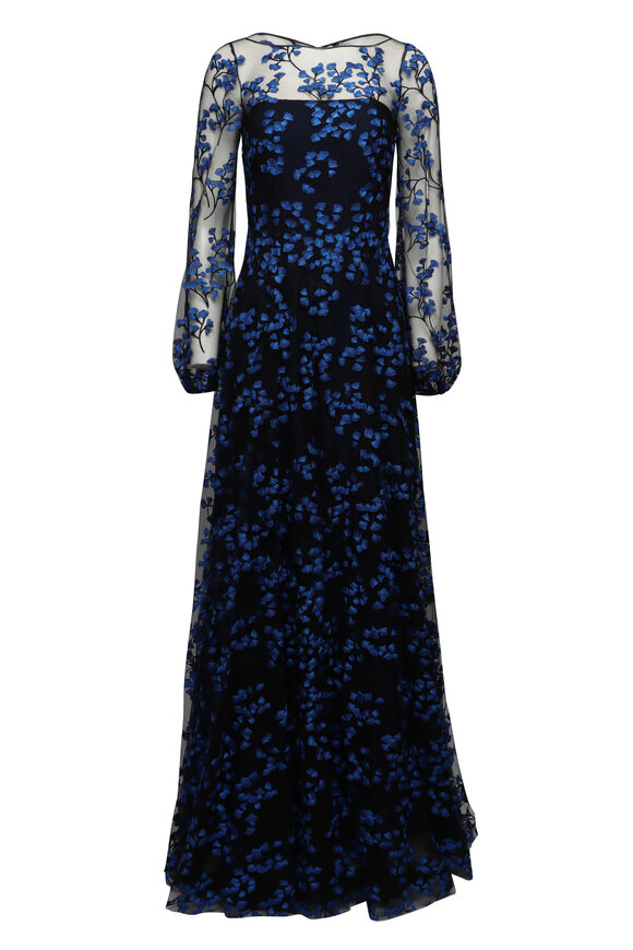 Elie Saab - Black Lace Top Long Sleeve Gown | Mitchell Stores