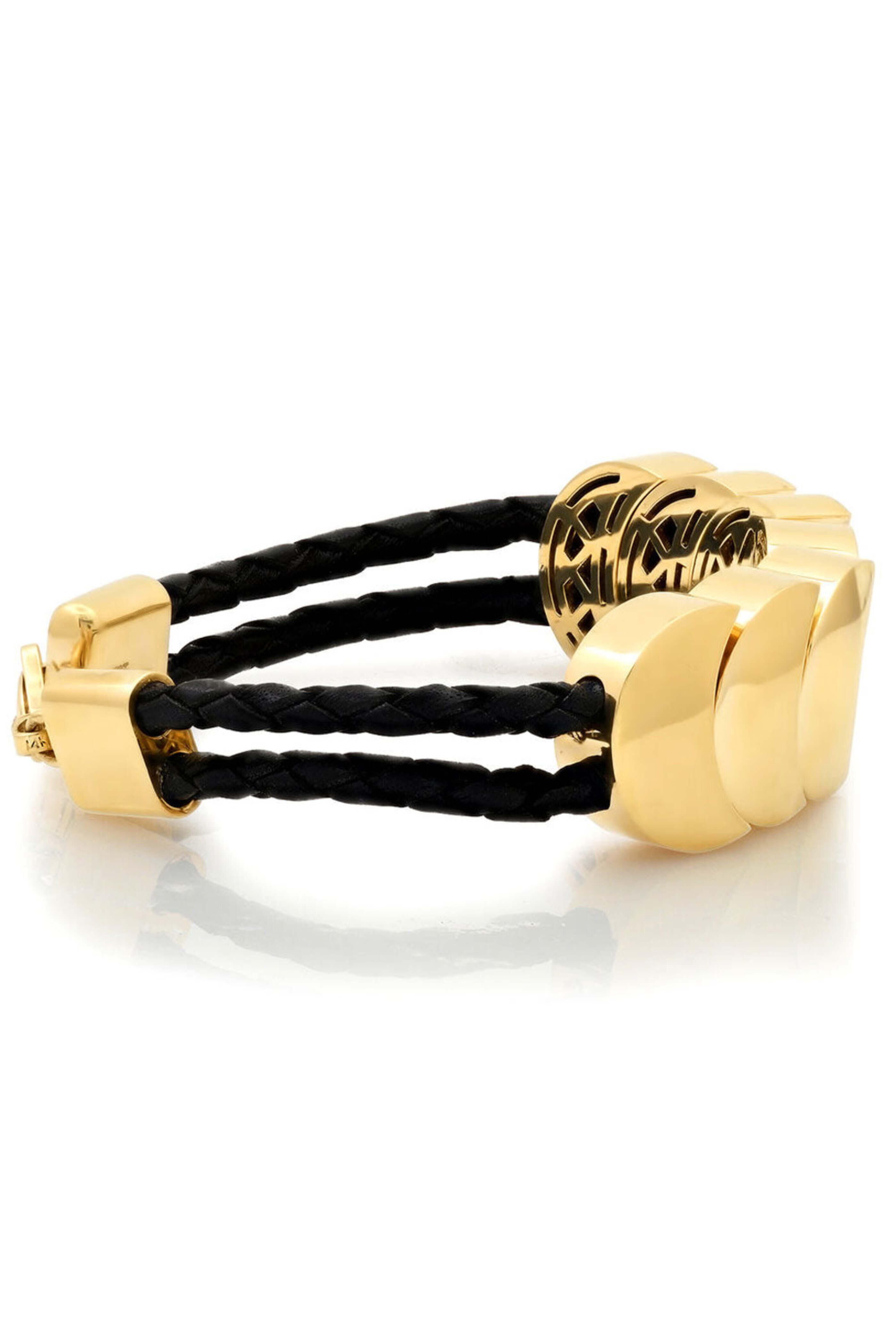 Established - Western Gold and Leather Bracelet