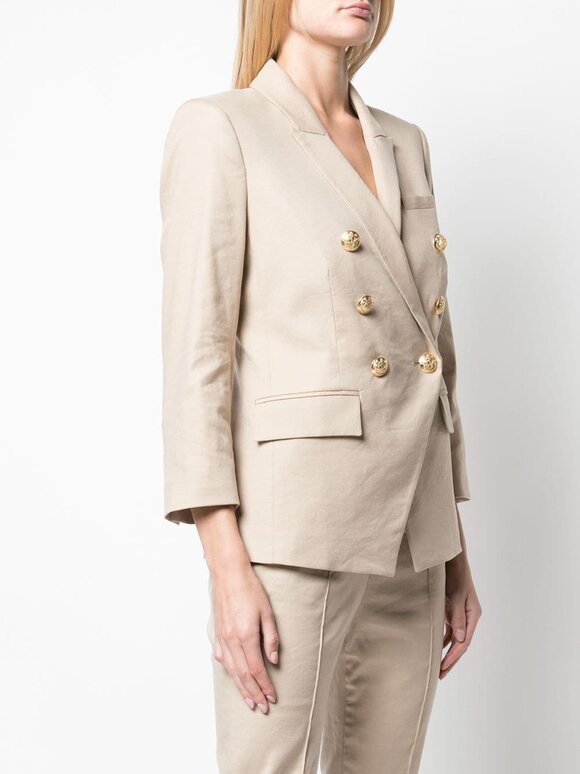 Veronica Beard - Empire Khaki Linen & Cotton Dickey Jacket