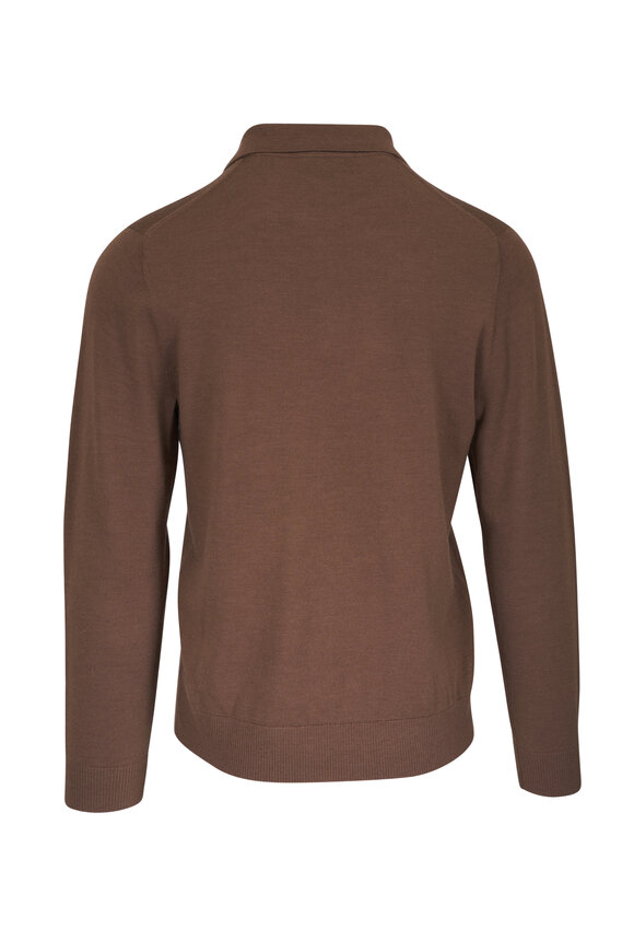 Vince Light Vicuna Wool Long Sleeve Polo Sweater - view 4