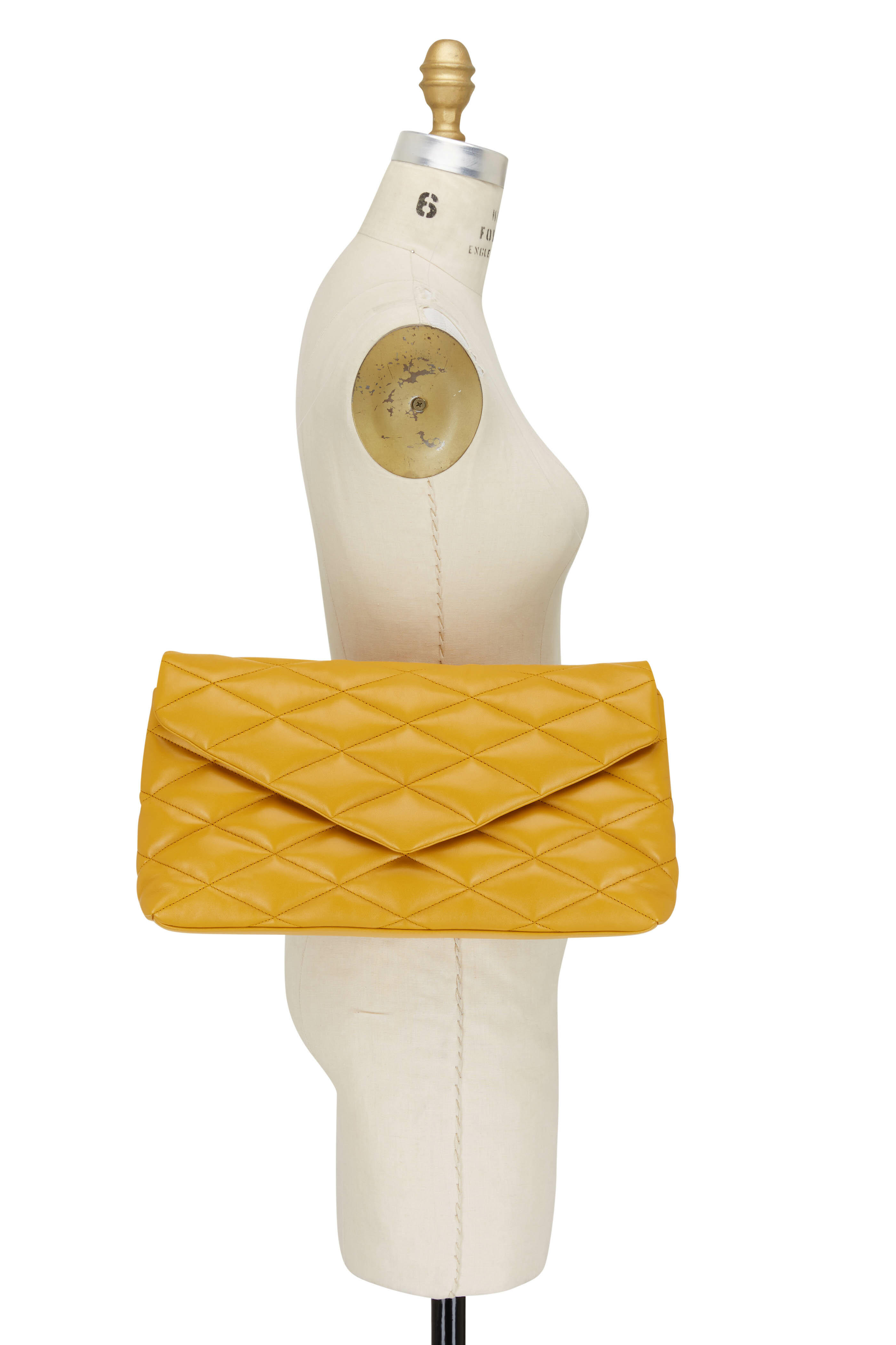 Saint Laurent - Sade Saffran Leather Puffer Clutch