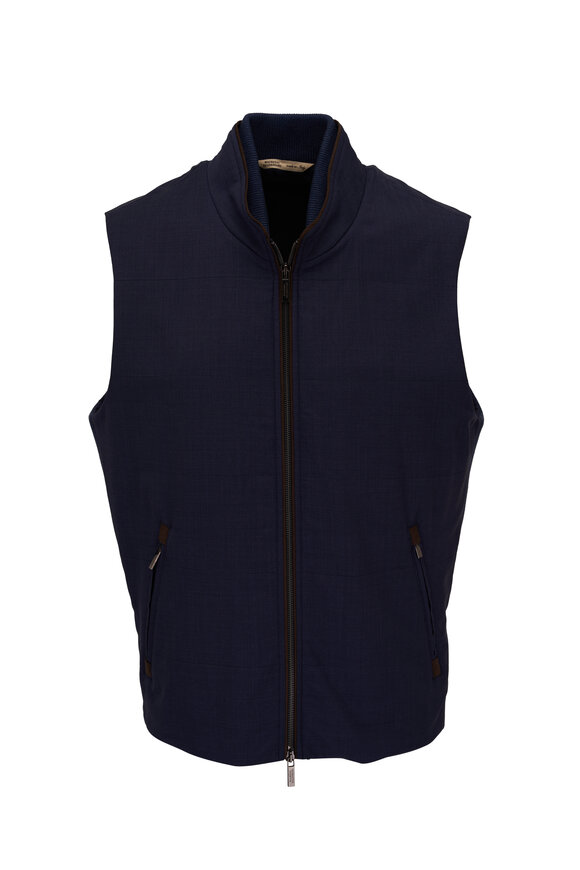 Maurizio Baldassari Dark Blue Tech Merino Wool Vest