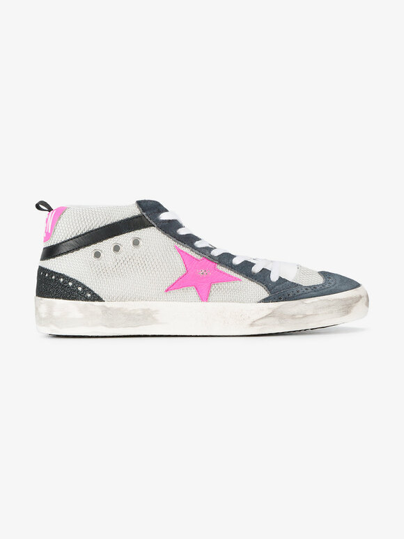 Golden Goose - Women's Mid Star Ice & Pink Star Sneaker