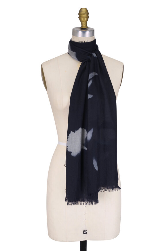 Brunello Cucinelli - Gray Stripe Lurex Cashmere Scarf Brunello Cucinelli - Gray Stripe Lurex Cashmere Scarf