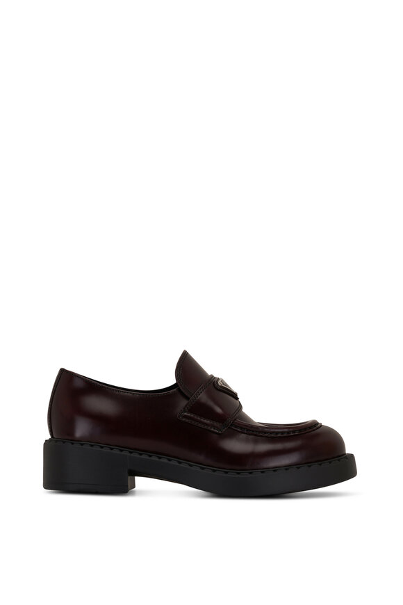 Prada - Cordovan Burgundy Brushed Leather Loafer, 50mm