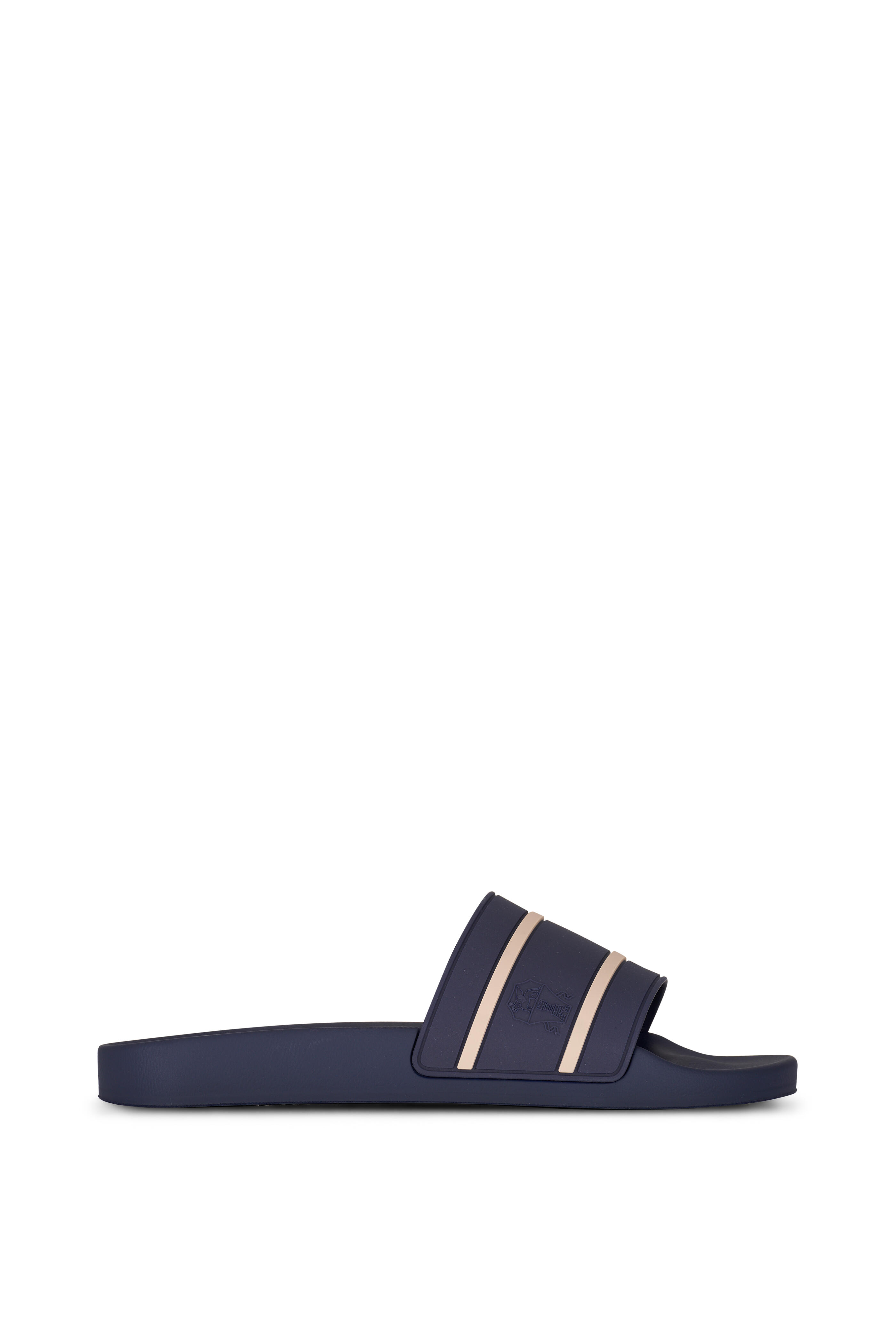 サンダル BRUNELLO CUCINELLI 'Pool Slide' sandals Multicolor Pool slides for Man in Navy Blue | Brunello Cucinelli