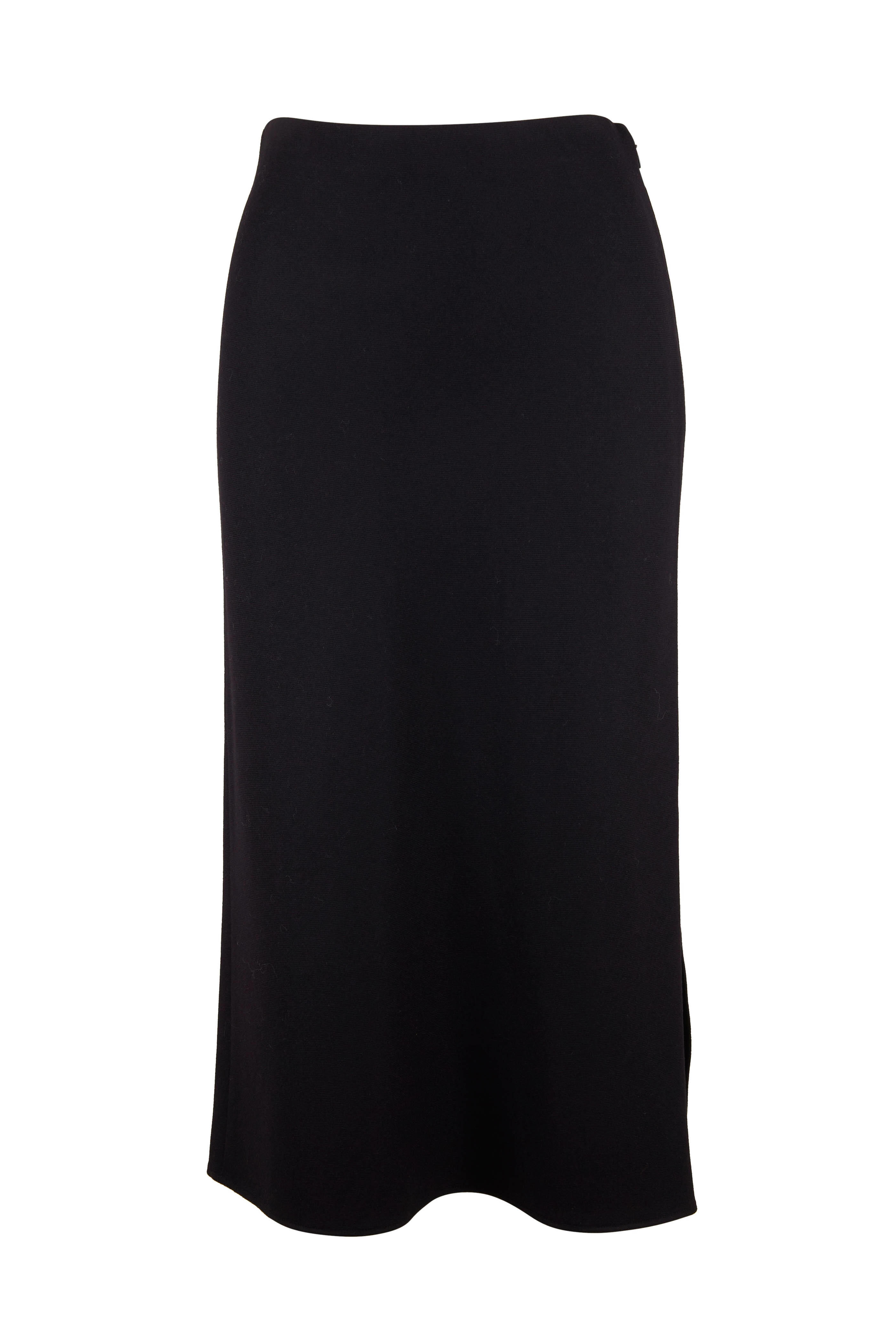 Vince - Black Brushed Flannel Side Slit Skirt | Mitchell Stores