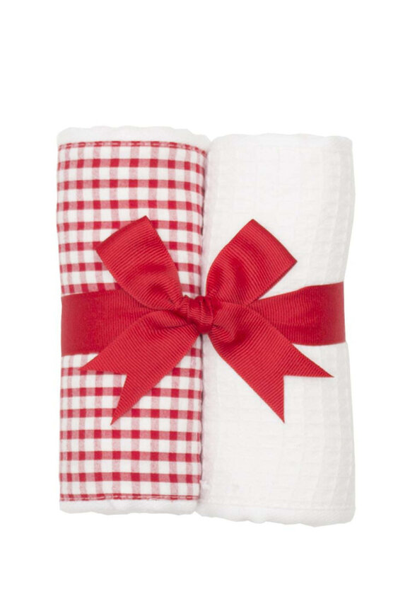 3marthas Red Check Set of Two Burps