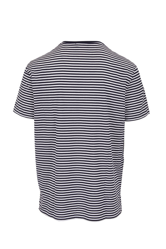 Ralph Lauren Purple Label - Navy & White Stripe Crewneck Tee 