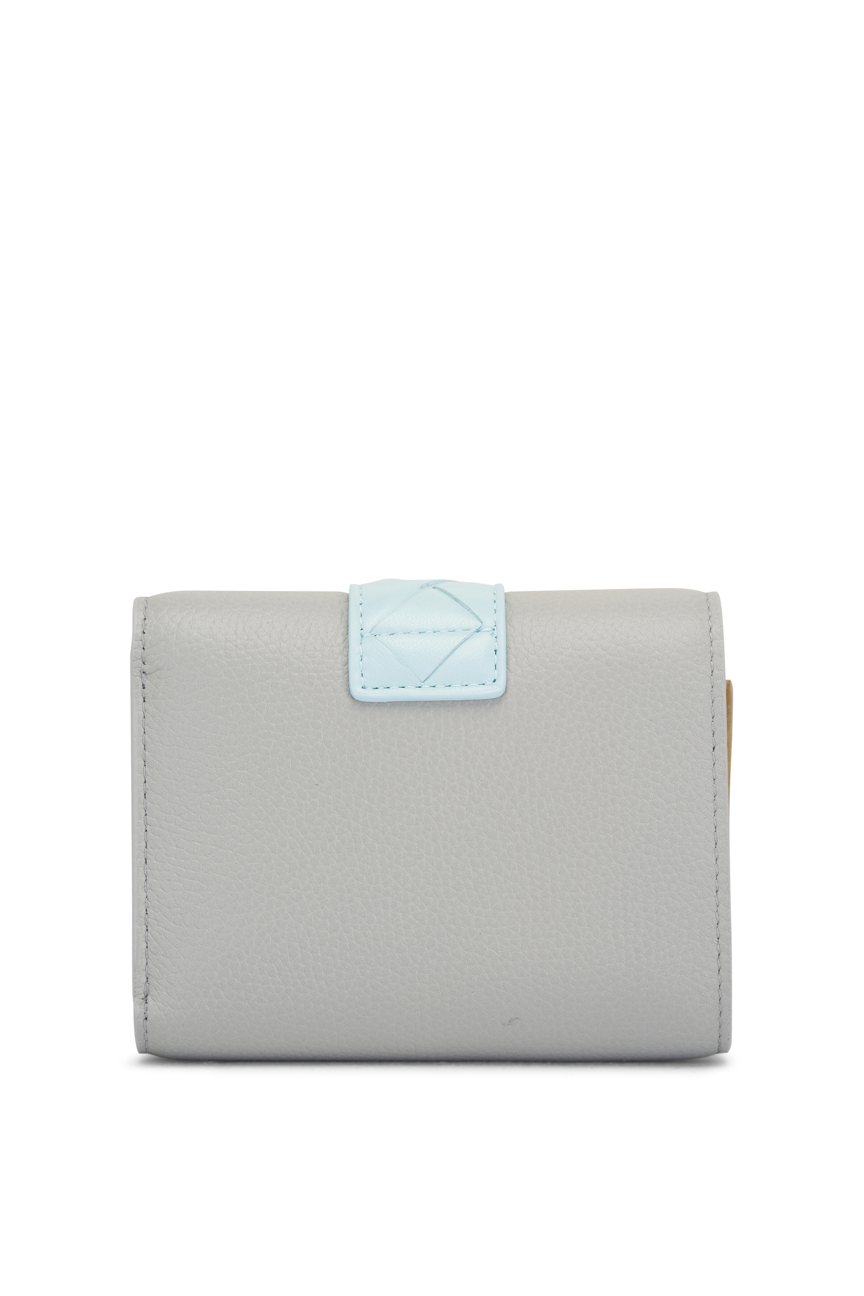 Bottega Veneta - Tag New Sauge, Travertine, Kaki Tri-Fold Wallet