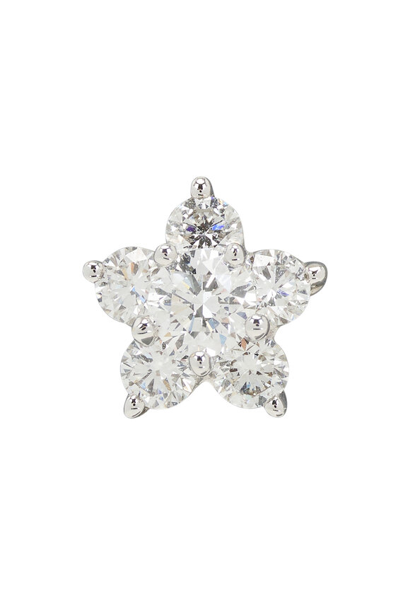 Kwiat - 18k White Gold Floral Cluster Diamond Studs